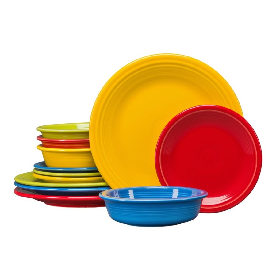 Dinnerware Fiesta | 12Pc Bright Classic Dinnerware Set