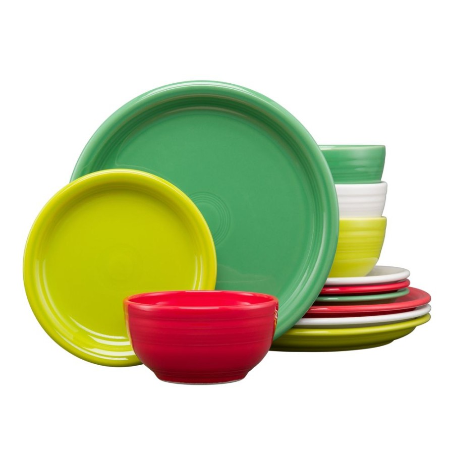 Dinnerware Fiesta | 12Pc Holiday Bistro Dinnerware Set