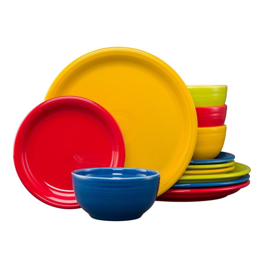 Dinnerware Fiesta | 12Pc Bright Bistro Dinnerware Set